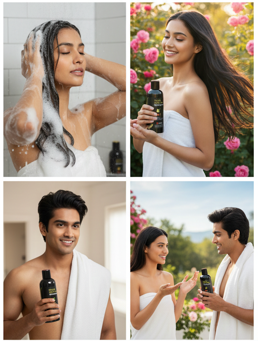 Instant Black Herbal Dye Shampoo 3-in-1 (100ml, Pack of 2)🧴